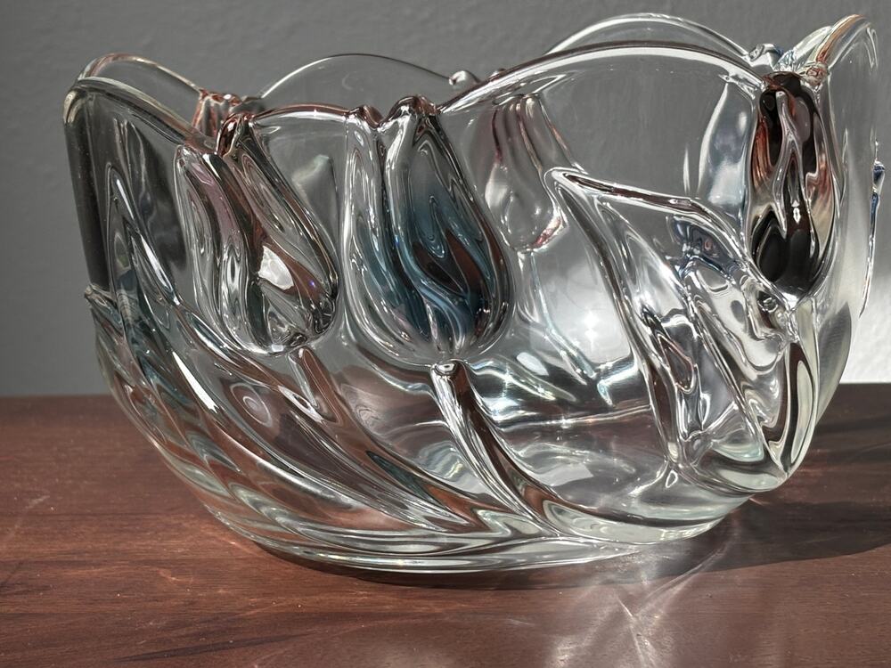 Mikasa Tivoli 8.25" Crystal Bowl NEW IN BOX Tulip Pattern Germany Walther Glas